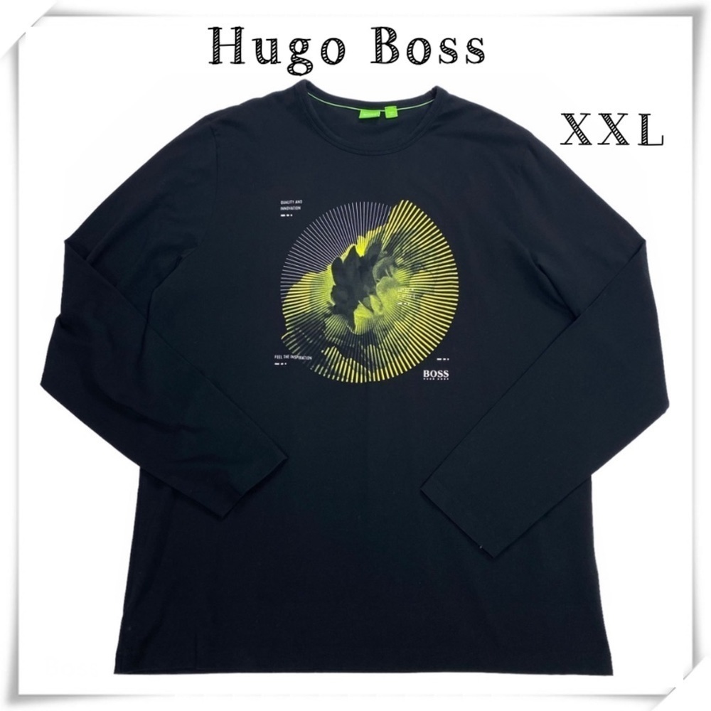 HUGO Boss Floral Feel the Inspiration Graphic Long Sleeve Shirt Black Size XXL